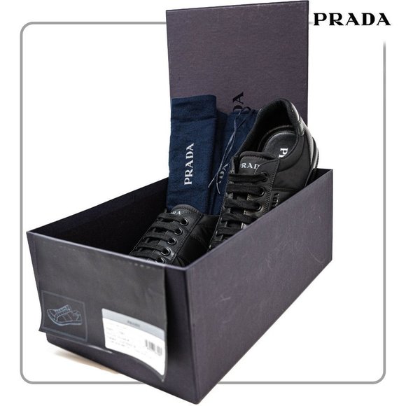 Prada Men's Leather/Nylon Sneaker Black 4E2845 10.5US - Picture 9 of 10